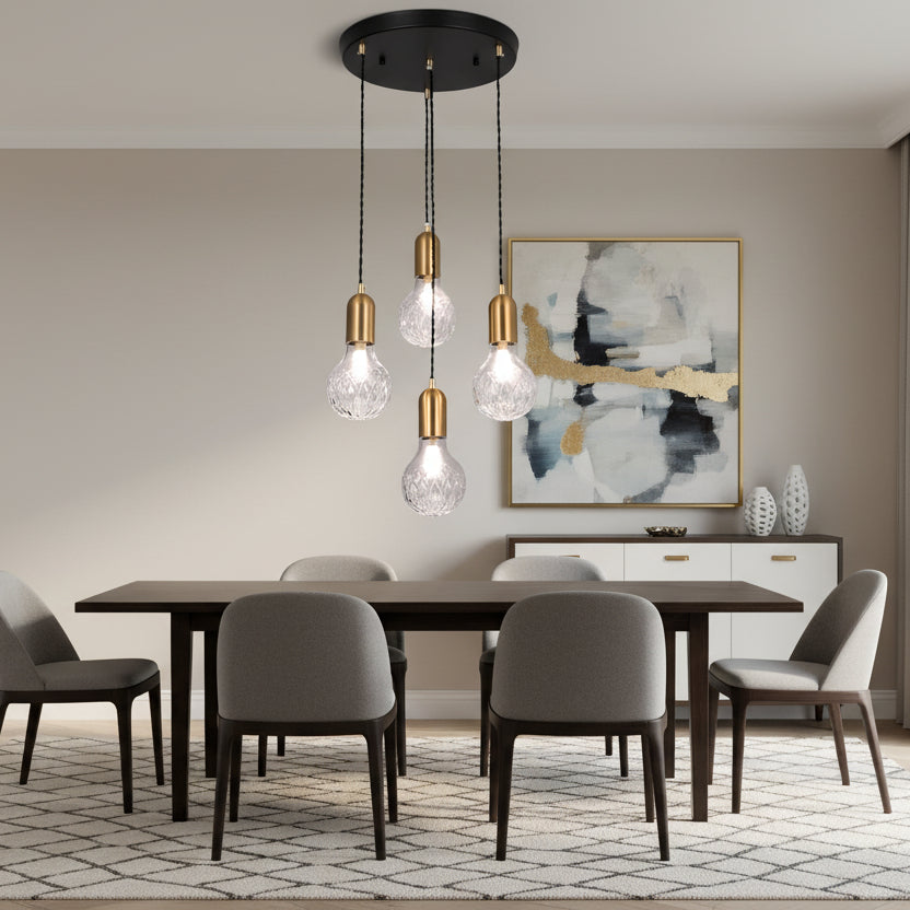 JUNO-Modern Faceted Crystal Globe LED Pendant Light-ZENDUCE