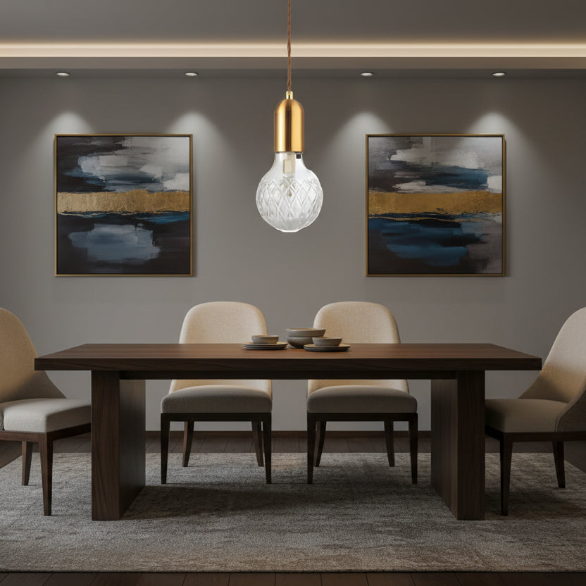 JUNO-Modern Faceted Crystal Globe LED Pendant Light-ZENDUCE