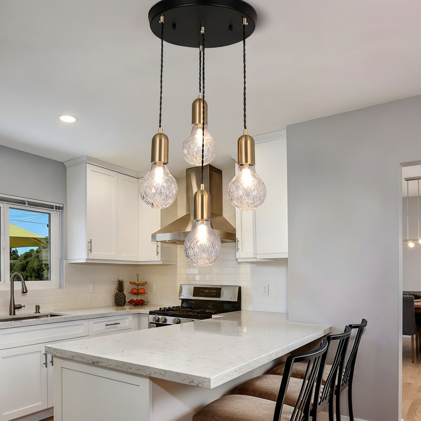JUNO-Modern Faceted Crystal Globe LED Pendant Light-ZENDUCE