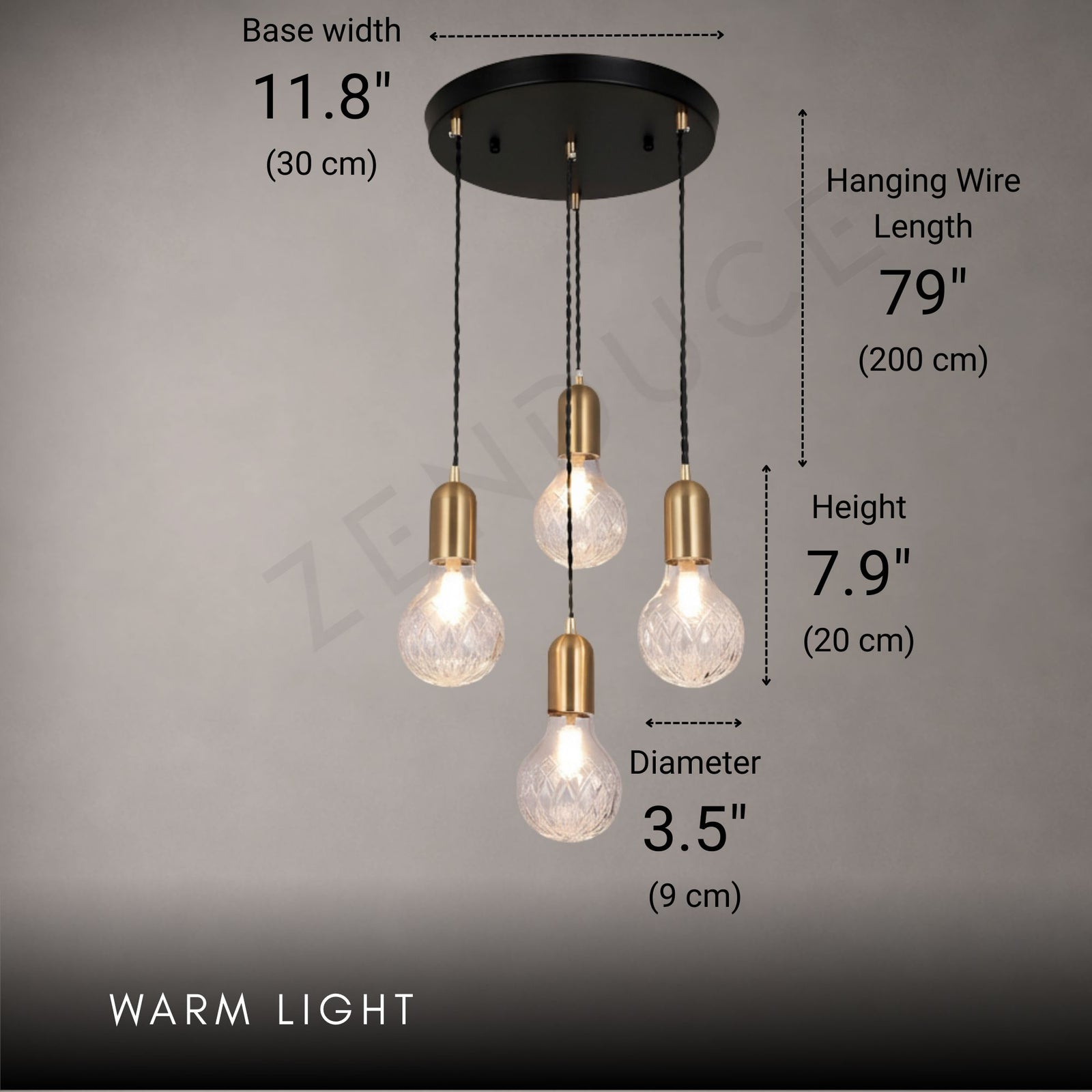 JUNO-Modern Faceted Crystal Globe LED Pendant Light-ZENDUCE