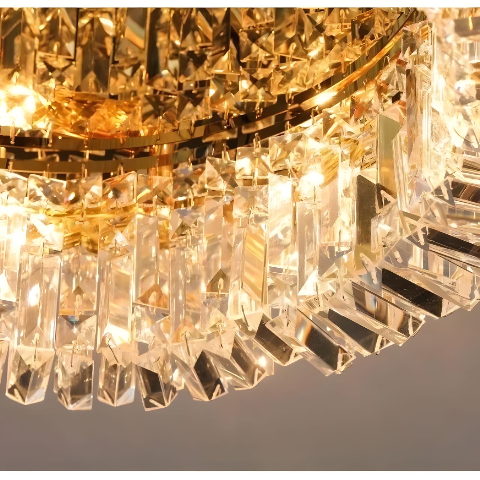 KIRA-Gold Frame Halo Ring Chandelier-ZENDUCE