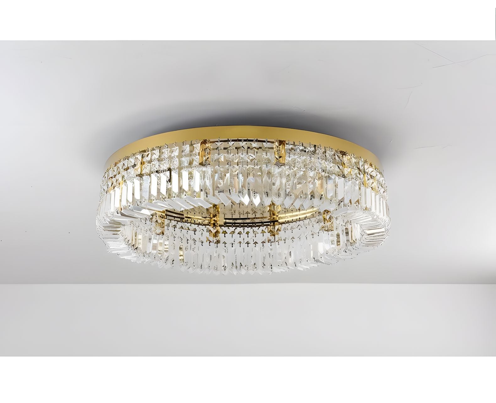 KIRA-Gold Frame Halo Ring Chandelier-ZENDUCE
