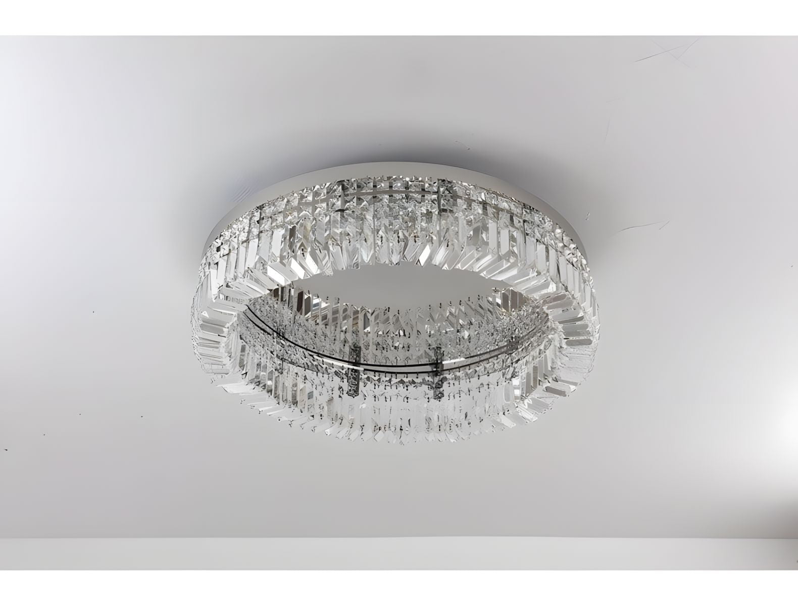 KIRA-Gold Frame Halo Ring Chandelier-ZENDUCE