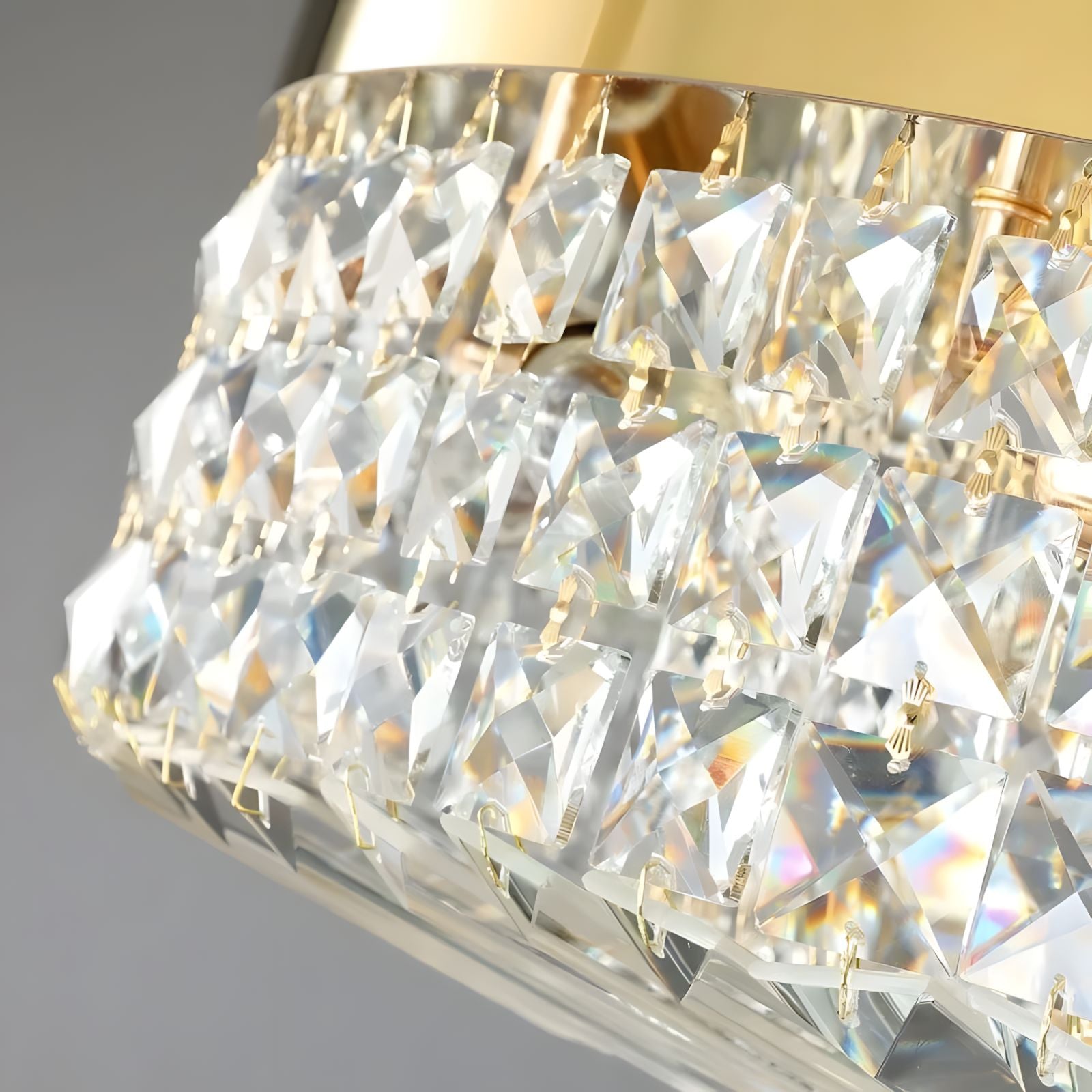 KIRA-Gold Frame Halo Ring Chandelier-ZENDUCE