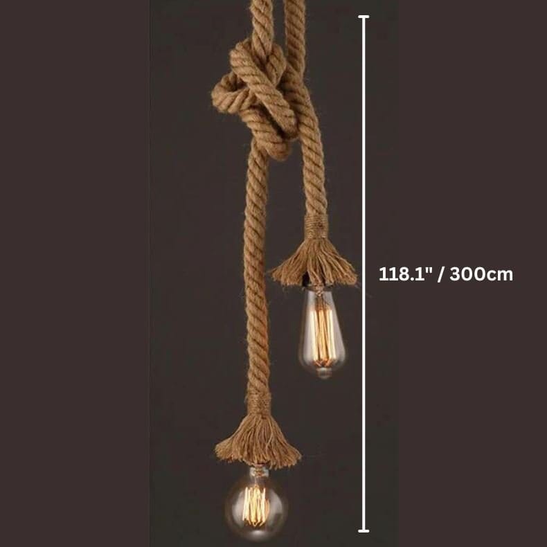 KNOT & TIE-Vintage Rope Hanging Pendant Light-ZENDUCE
