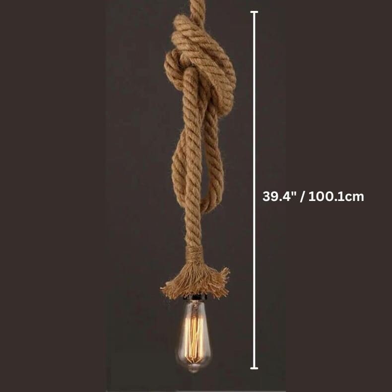 KNOT & TIE-Vintage Rope Hanging Pendant Light-ZENDUCE