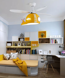 Kids Room Helicopter Ceiling Fan with Light - Art Deco Style - ZENDUCE - Blue