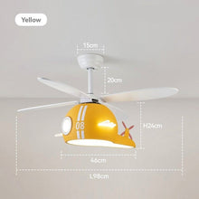 Kids Room Helicopter Ceiling Fan with Light - Art Deco Style - ZENDUCE - Blue