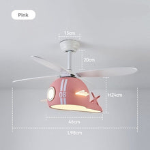 Kids Room Helicopter Ceiling Fan with Light - Art Deco Style - ZENDUCE - Blue