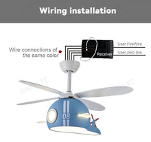 Kids Room Helicopter Ceiling Fan with Light - Art Deco Style - ZENDUCE - Blue