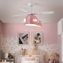 Kids Room Helicopter Ceiling Fan with Light - Art Deco Style - ZENDUCE - Blue