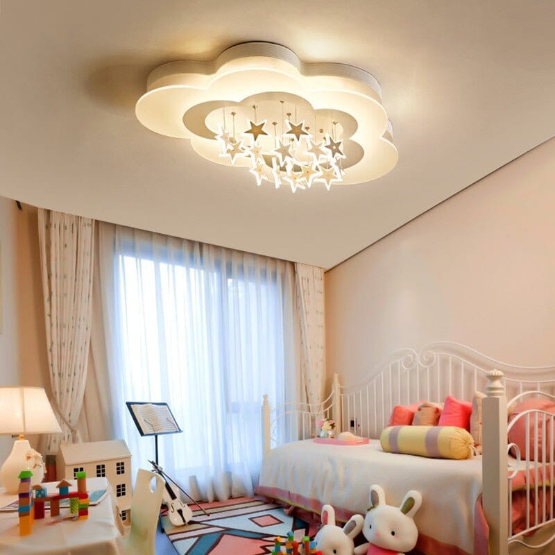 Kids Stars Clouds Ceiling Light | Kids Room Decor Lights - ZENDUCE - Small Size 50cm / Voltage AC100V-130V / Yellow Light