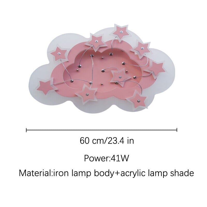 Kids Stars Clouds Ceiling Light | Kids Room Decor Lights - ZENDUCE - Small Size 50cm / Voltage AC100V-130V / Yellow Light