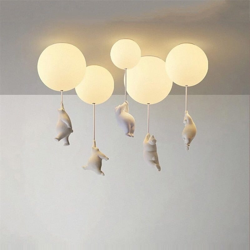 Kids Teddy Bears Holding Balloons Ceiling Light | Kids Room Decor Lights - ZENDUCE - Style A - Diameter 15 cm / Warm White