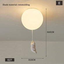 Kids Teddy Bears Holding Balloons Ceiling Light | Kids Room Decor Lights - ZENDUCE - Style E - Diameter 20 cm / Warm White