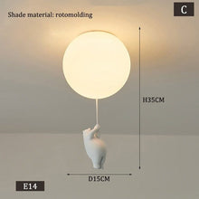 Kids Teddy Bears Holding Balloons Ceiling Light | Kids Room Decor Lights - ZENDUCE - Style C - Diameter 15 cm / Warm White
