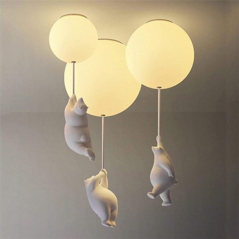 Kids Teddy Bears Holding Balloons Ceiling Light | Kids Room Decor Lights - ZENDUCE - Style A - Diameter 15 cm / Warm White