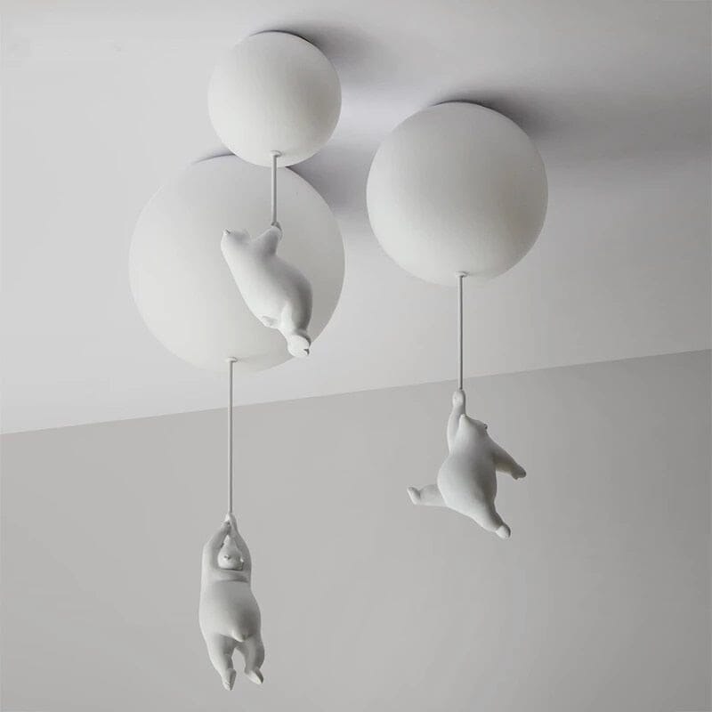 Kids Teddy Bears Holding Balloons Ceiling Light | Kids Room Decor Lights - ZENDUCE - Style A - Diameter 15 cm / Warm White