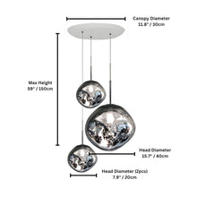 LAVA DROPS - ZENDUCE - 3 heads silver / Glass