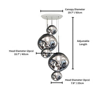 LAVA DROPS - ZENDUCE - 5 heads silver / Glass
