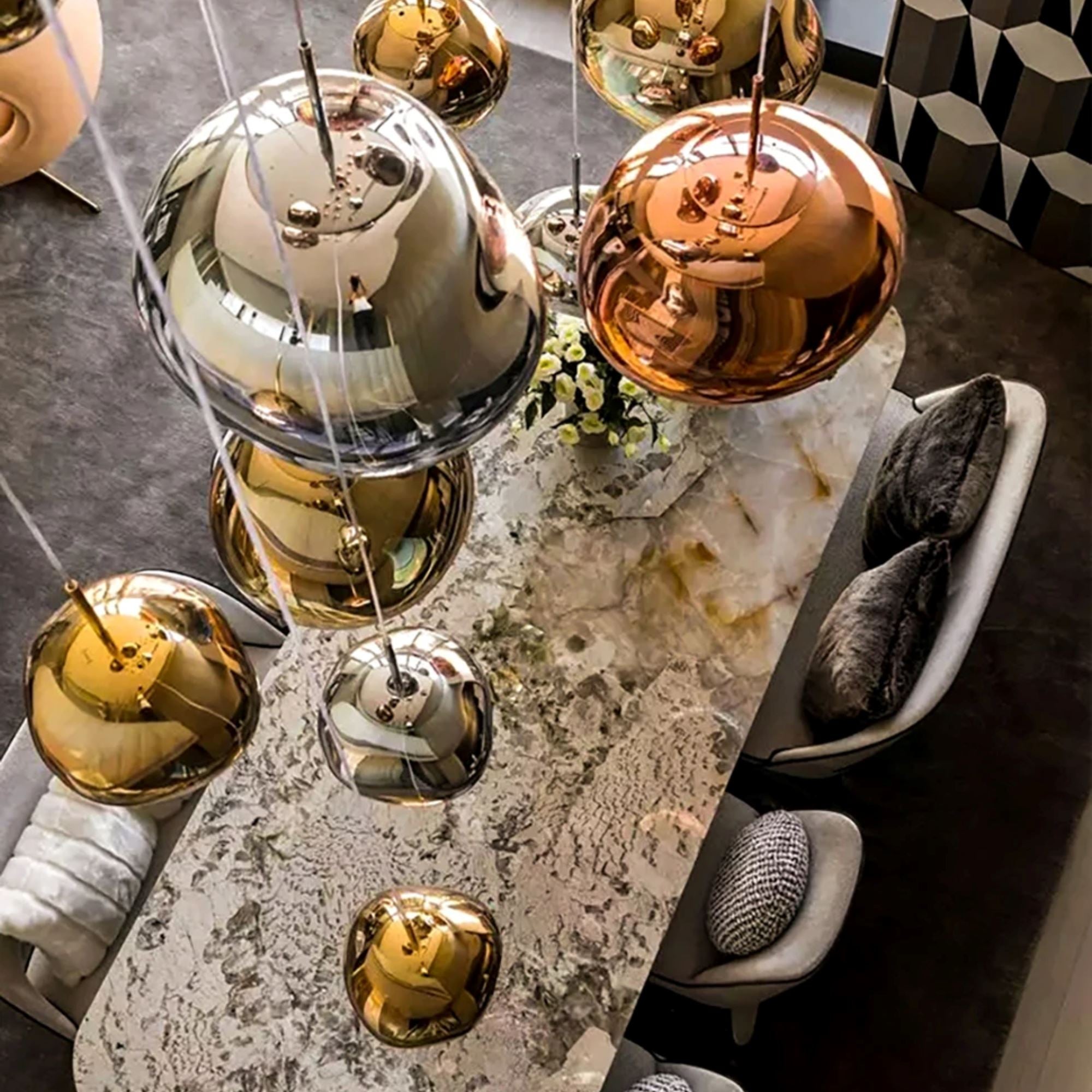 LAVA DROPS - ZENDUCE - 3 heads rose gold / Glass