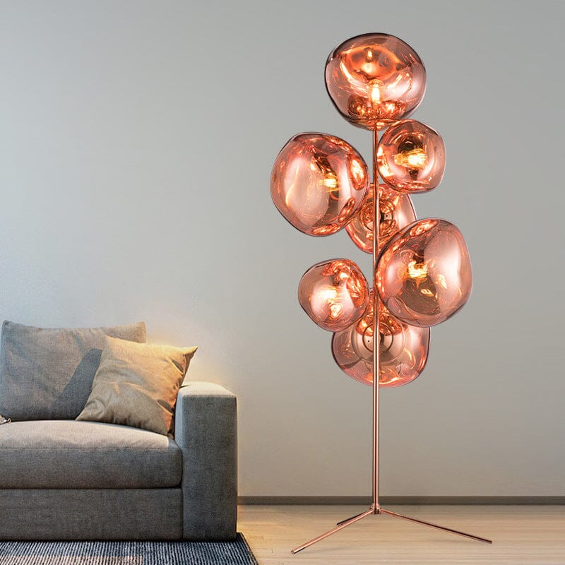 LAVA (FLOOR) - ZENDUCE - 7 Small - D35.4″ x H 68.8″ / Rose Gold / US Plug