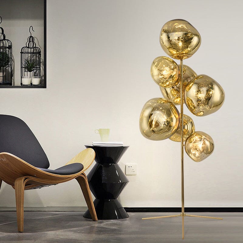 LAVA (FLOOR) - ZENDUCE - 7 Small - D35.4″ x H 68.8″ / Gold / US Plug