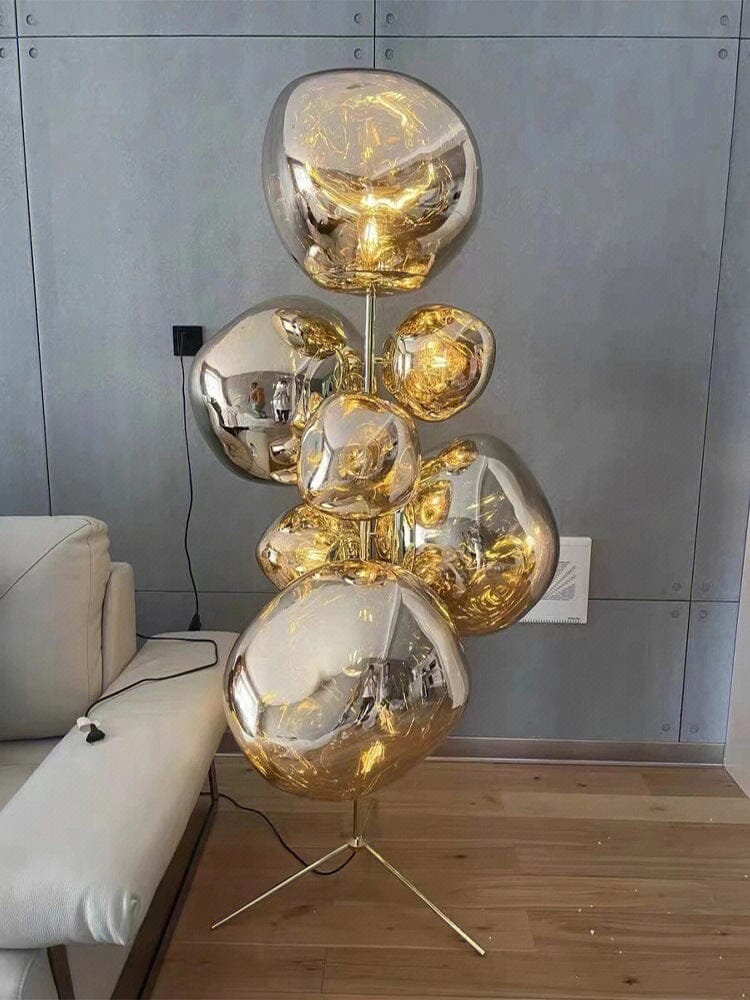 LAVA (FLOOR) - ZENDUCE - Single - D14.9″ x H 57.1″ / Silver / US Plug