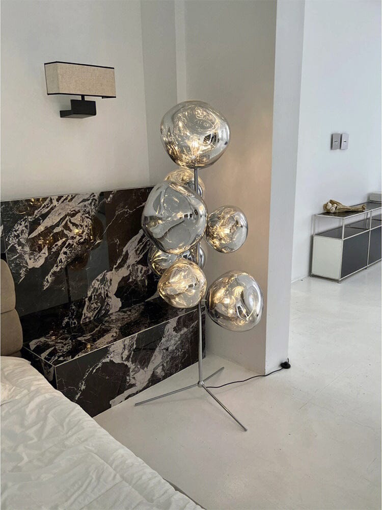 LAVA (FLOOR) - ZENDUCE - Single - D14.9″ x H 57.1″ / Silver / US Plug