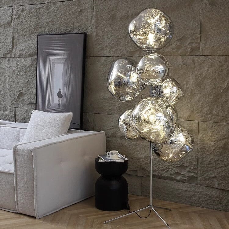 LAVA (FLOOR) - ZENDUCE - Single - D14.9″ x H 57.1″ / Silver / US Plug