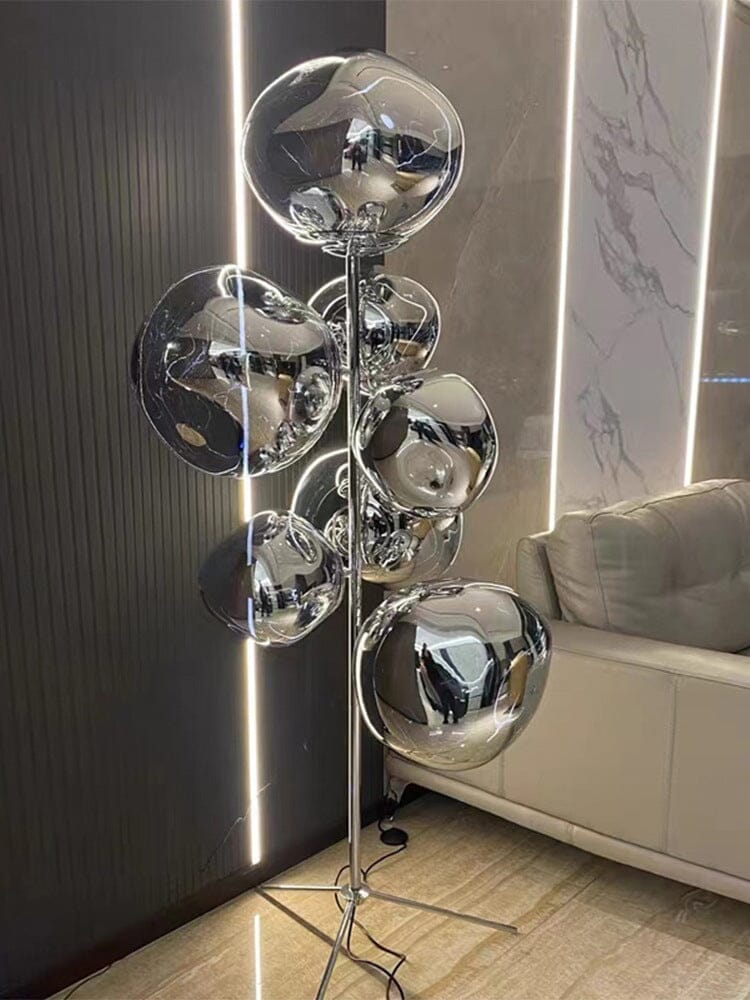 LAVA (FLOOR) - ZENDUCE - Single - D14.9″ x H 57.1″ / Silver / US Plug