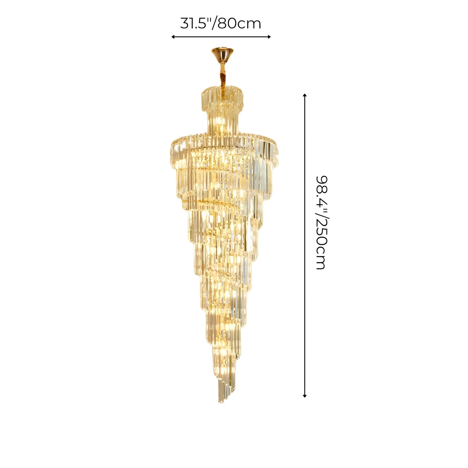 LINDA - ZENDUCE - Dia31.50xH98.4" / Gold / Cool