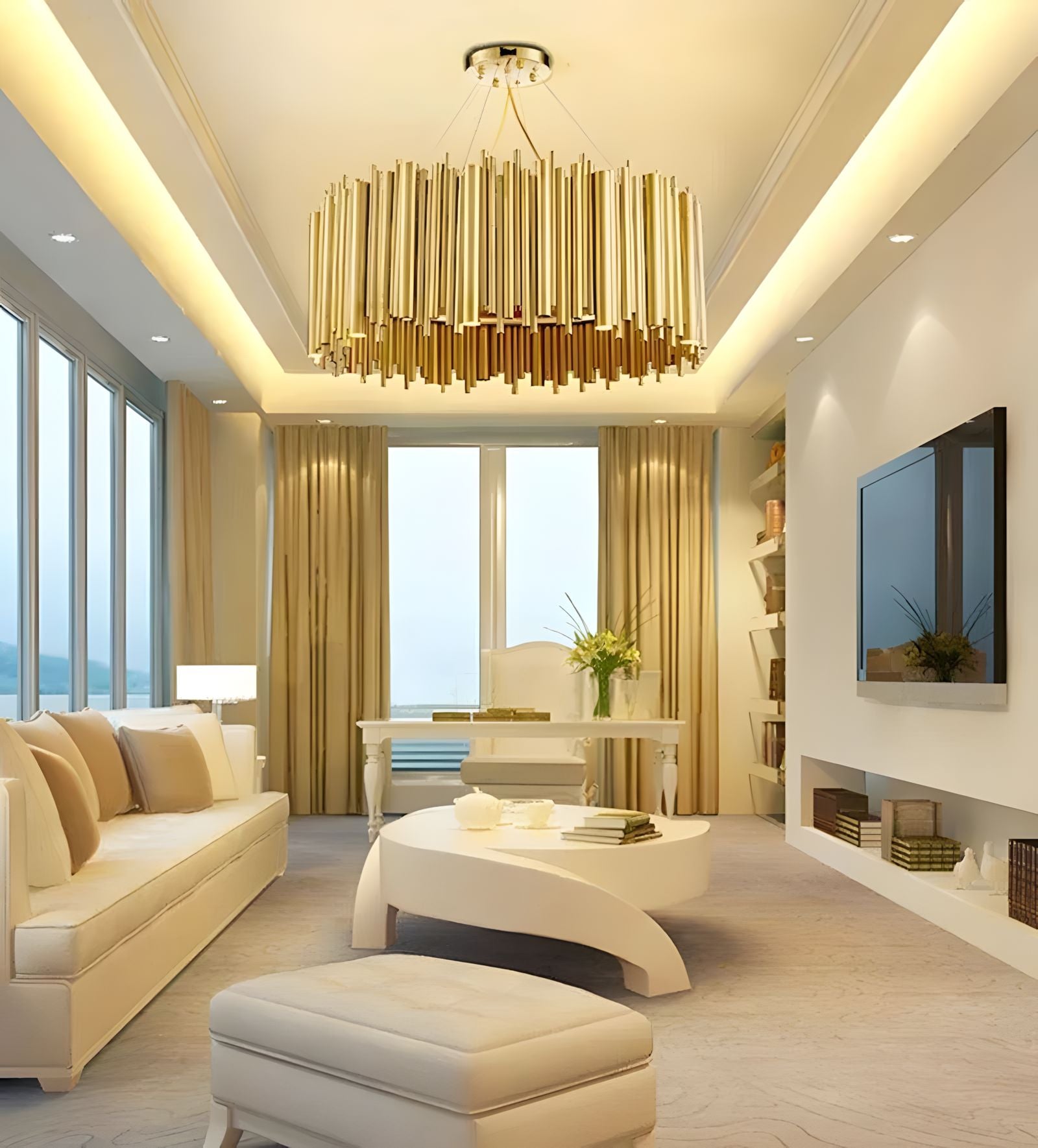 LIRA-Nest Style Gold Hanging Fixture-ZENDUCE