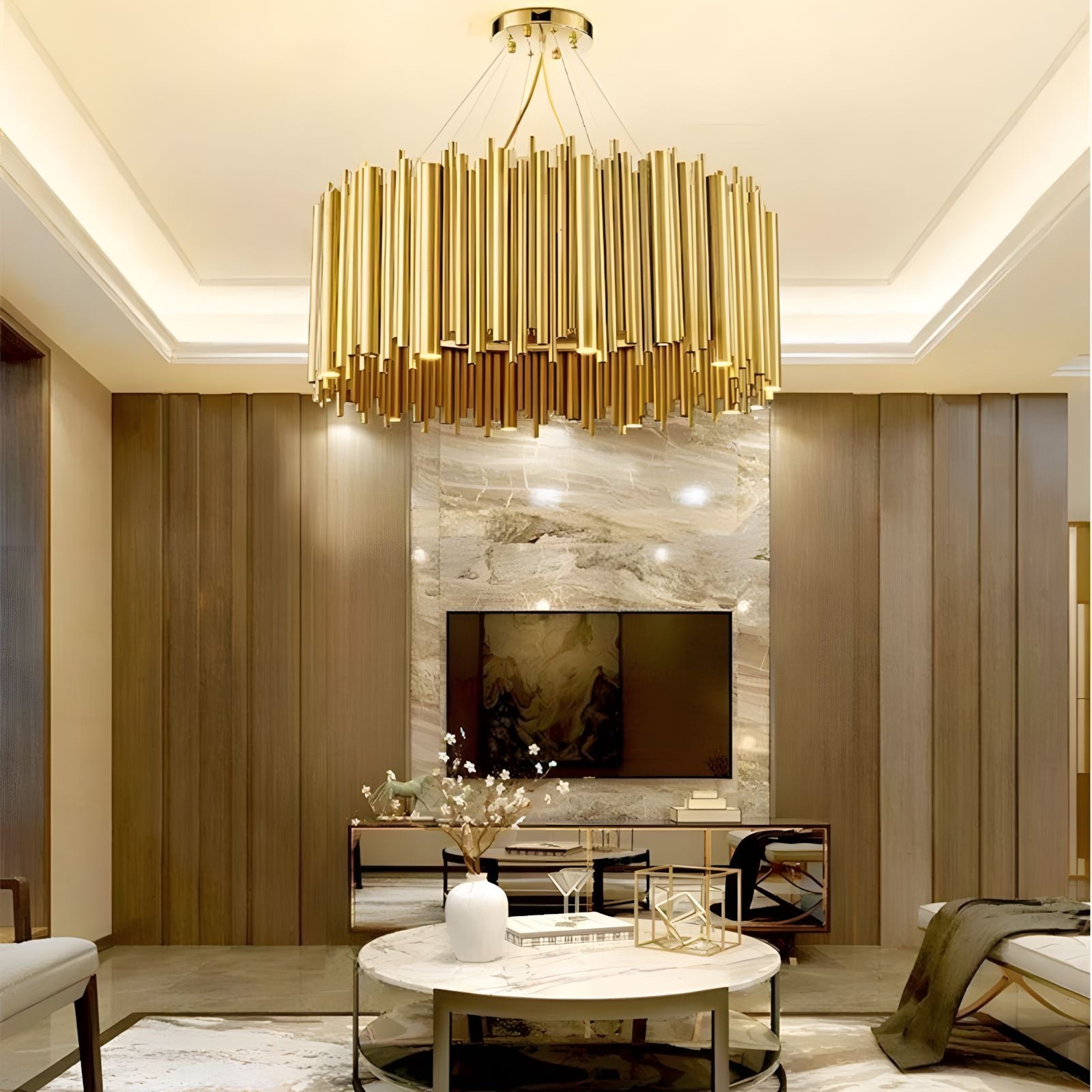 LIRA-Nest Style Gold Hanging Fixture-ZENDUCE