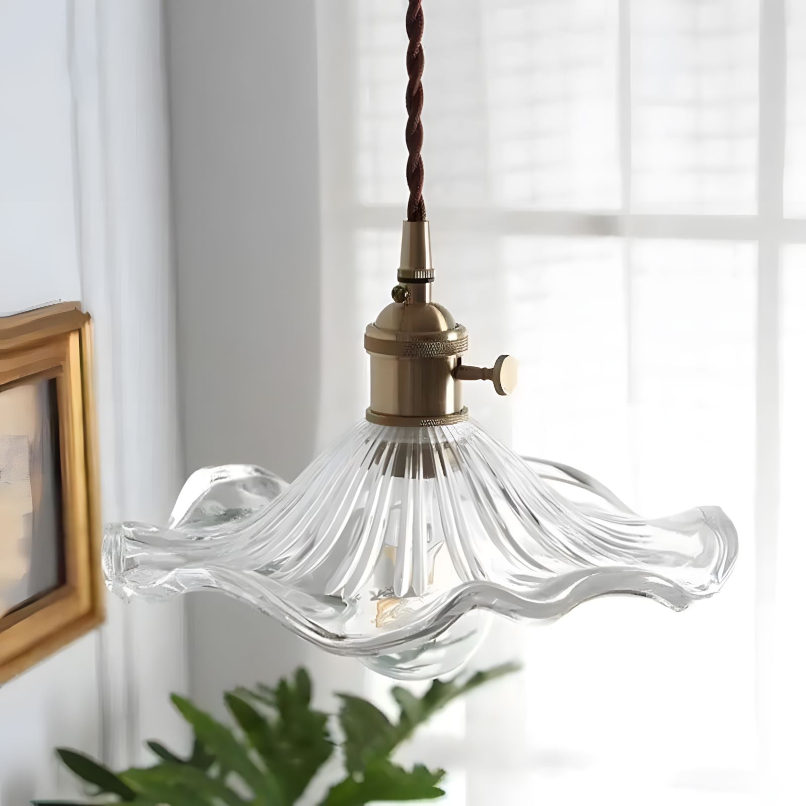 LIVA-Nordic Hanging Glass Pendant Light-ZENDUCE