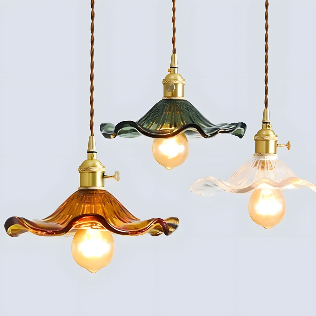 LIVA-Nordic Hanging Glass Pendant Light-ZENDUCE