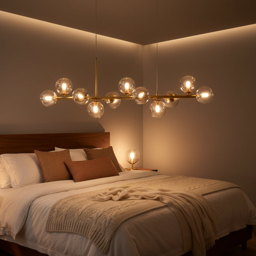 LUMARA-Modern Linear Globe LED Chandelier-ZENDUCE