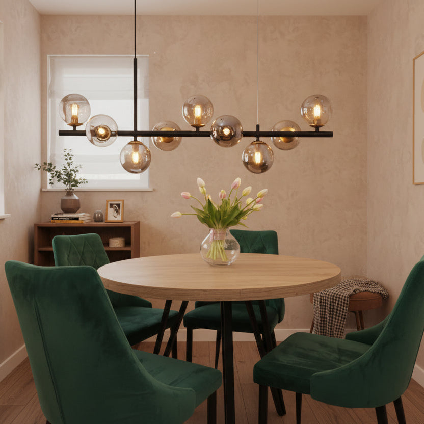 LUMARA-Modern Linear Globe LED Chandelier-ZENDUCE