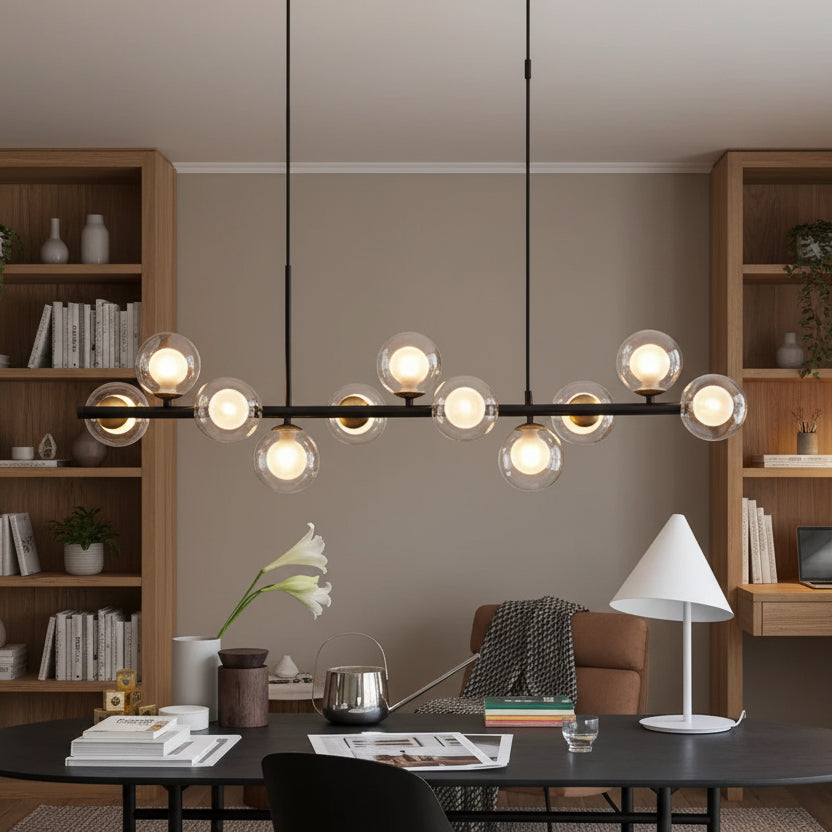 LUMARA-Modern Linear Globe LED Chandelier-ZENDUCE