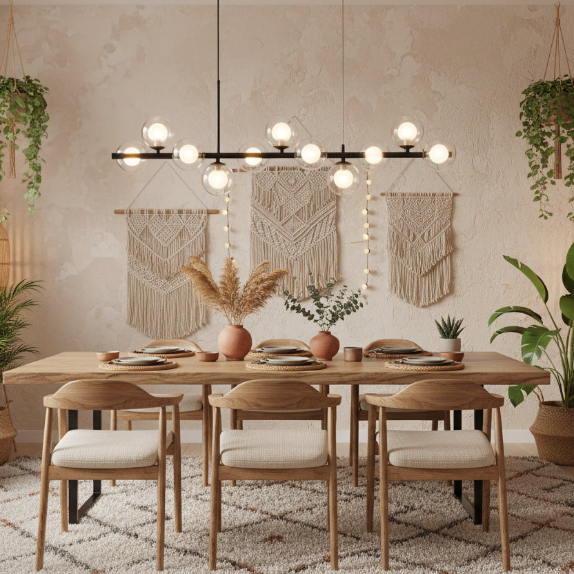 LUMARA-Modern Linear Globe LED Chandelier-ZENDUCE