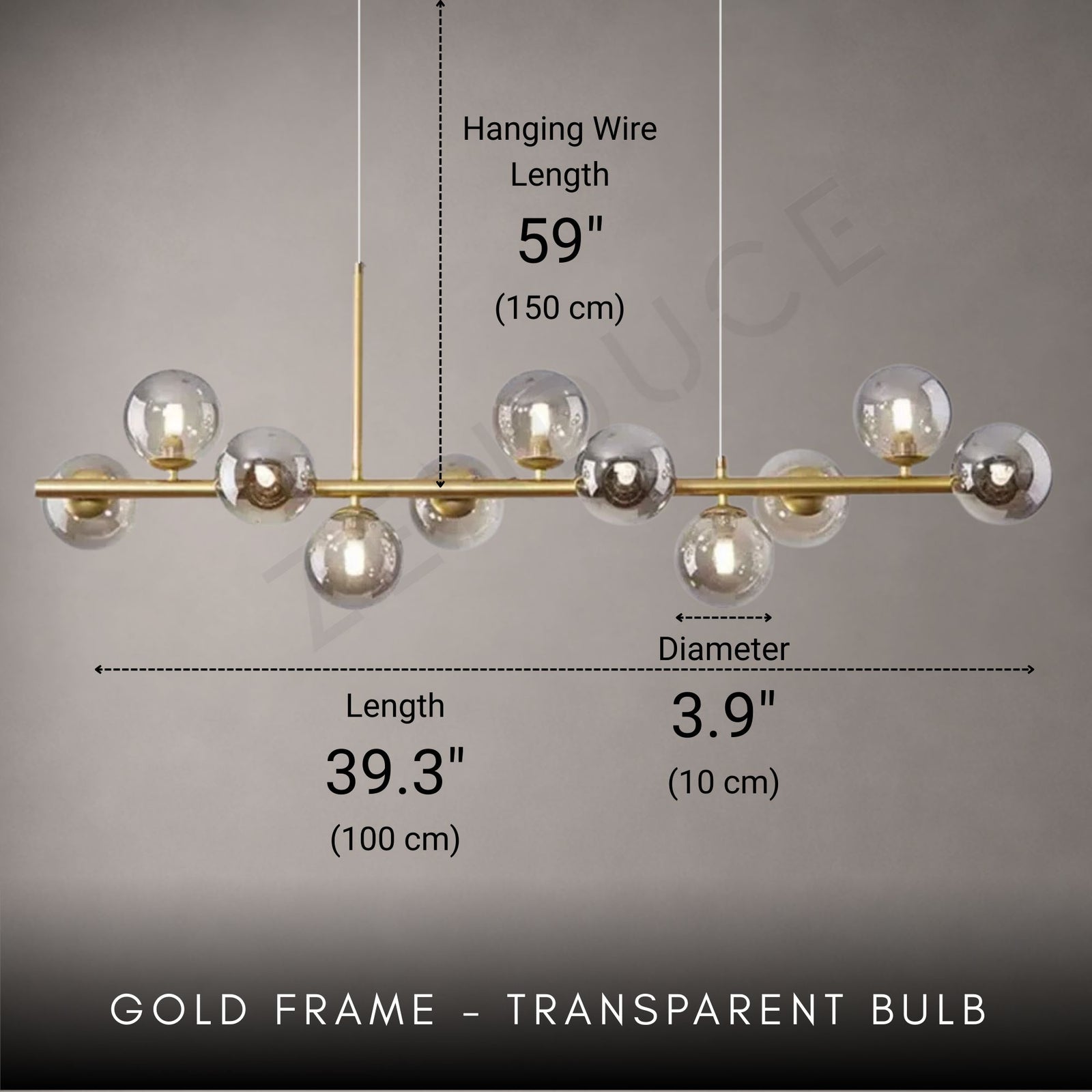 LUMARA-Modern Linear Globe LED Chandelier-ZENDUCE