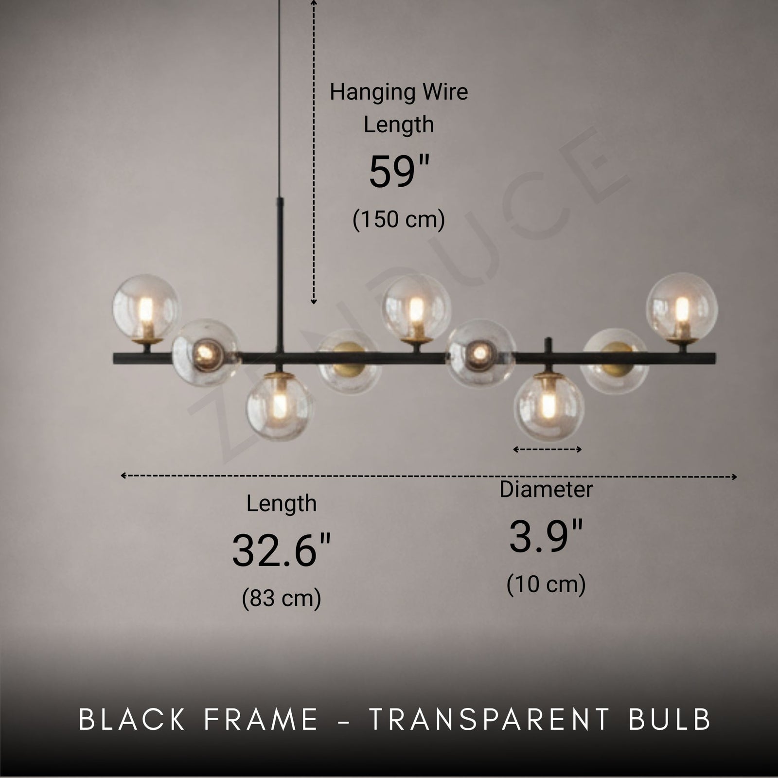 LUMARA-Modern Linear Globe LED Chandelier-ZENDUCE