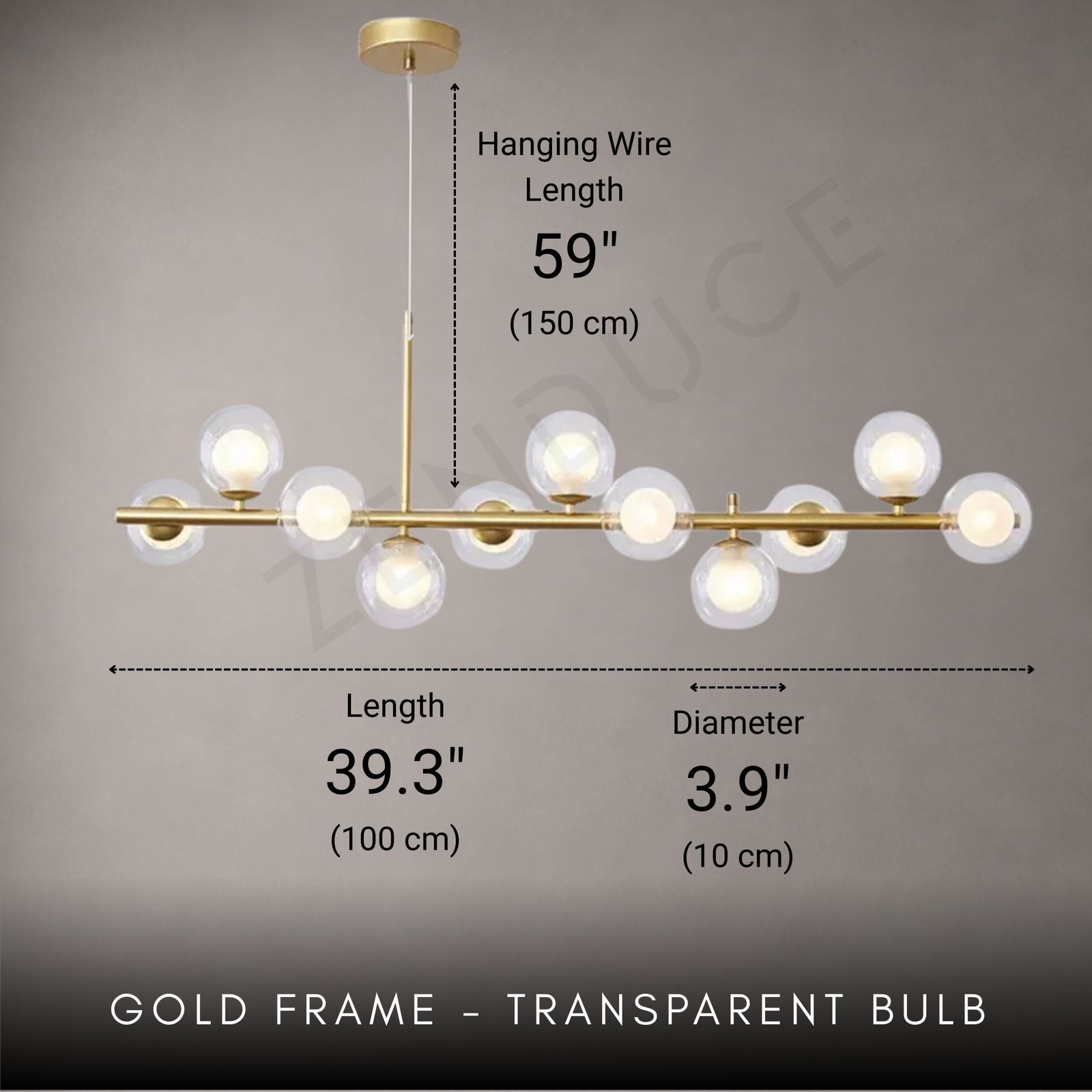 LUMARA-Modern Linear Globe LED Chandelier-ZENDUCE