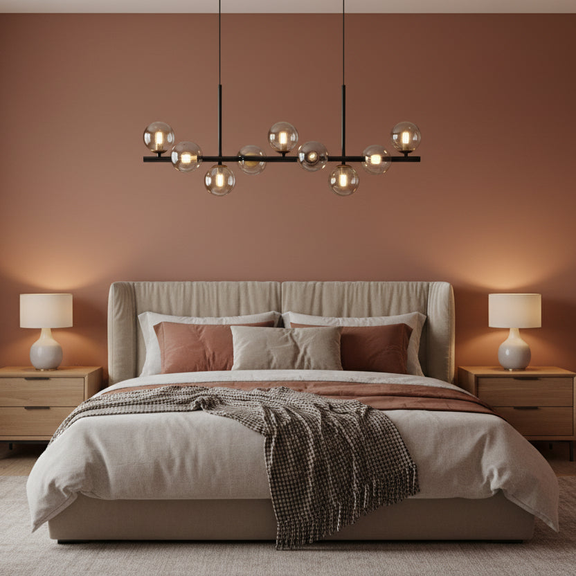 LUMARA-Modern Linear Globe LED Chandelier-ZENDUCE