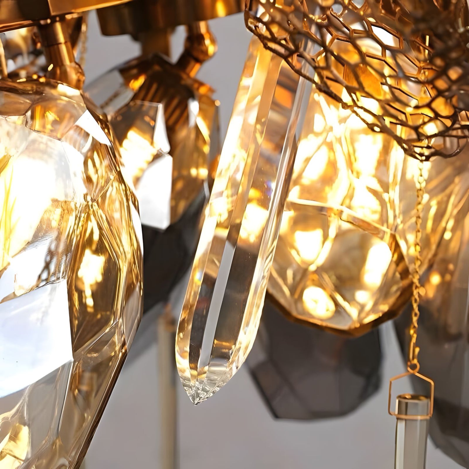 LUSTRE-Artistic Cognac Glass Globes Chandelier-ZENDUCE