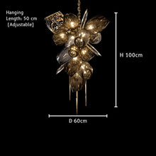 LUSTRE-Artistic Cognac Glass Globes Chandelier-ZENDUCE