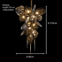 LUSTRE-Artistic Cognac Glass Globes Chandelier-ZENDUCE