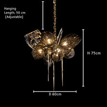 LUSTRE-Artistic Cognac Glass Globes Chandelier-ZENDUCE