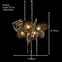 LUSTRE-Artistic Cognac Glass Globes Chandelier-ZENDUCE