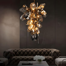 LUSTRE-Artistic Cognac Glass Globes Chandelier-ZENDUCE